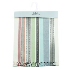 Design Imports 메디터레이니언 스트라이프 프린지드 테이블 러너, Mediterranean, 33.02 x 182.88cm, 1개