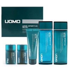 Uomo Sportivo 藍色 2 件套, 須後水 150ml + 35ml + 保濕配方 150ml + 35ml + 泡沫潔面乳 50ml, 1套