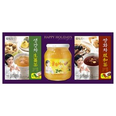 담터 나눔 차 선물세트 16호 + 쇼핑백, 생강차 225g + 꿀유자차 770g + 쌍화차 225g, 1세트