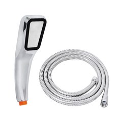 KOXINA 方型手持式蓮蓬頭+金屬沐浴軟管 1.5m組, 1組, 混色