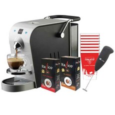 이탈리코 캡슐 커피 머신 꼬모 + 탑크림 10p + 클래식 10p + 발포 종이컵 7p + 미니 거품기 세트