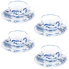 印花咖啡杯盤組, 青蔥, 4套