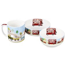 한국도자기 윌스온더버스 1인 반상기 3p, 3p (공기1p, 대접1p, 머그1p), 1개