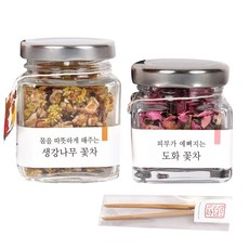 TEA OVER FLOWERS 風味花草茶禮盒 2款, 薑樹花6g+桃花3g+茶葉夾+購物袋, 1組