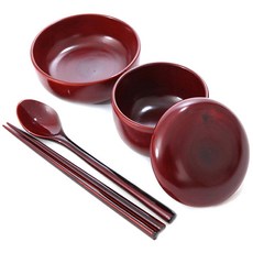 남원목기 국산 남원 문화재 반상기 세트 5p, 오리목, 밥그릇 + 뚜껑 + 국그릇 + 숟가락 + 젓가락, 1세트
