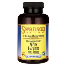 Swanson 아지퓨어 L-아르기닌 with L-오르니틴 베지 캡슐, 90정, 1개
