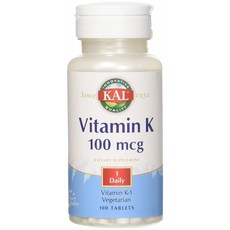 Kal 비타민 K 100mcg 타블렛, 1개, 100정