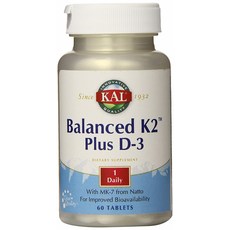 Kal 밸런스드 K2 플러스 D-3 타블렛, 60개입, 1개, 60정