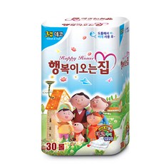 Happy House 3層壓花捲筒衛生紙, 27m, 30捲, 1個