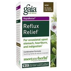Gaia Herbs 리플럭스 릴리프 츄어블 타블렛, 45개입, 1개, 45정