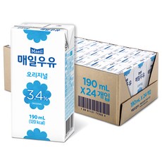 매일 오리지널 멸균우유, 190ml, 24개