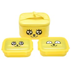 LILFANT KAKAO FRIENDS 印花雙層不鏽鋼便當盒 2入+便當袋, 混色, 1套