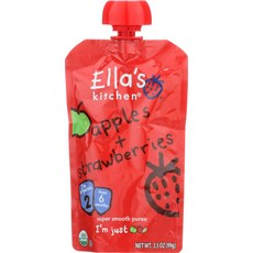 엘라스키친 슈퍼 스무스 어린이 퓨레, 사과, 딸기(Apples, Strawberries), 1개
