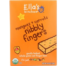 Ella's Kitchen 니블리 핑거 바 125g, 망고 + 당근 (Mangoes + Carrots), 1개