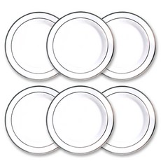 일회용 플라스틱 모던 실버 접시, 6개입, 2개