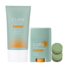 KIM JEONG MOON 金正文 Cure Air Light蘆薈防曬棒 SPF50+ PA++++ 20g+防曬乳 SPF50+ PA+++ 50ml+護膚霜組 3.5g 2入, 1組