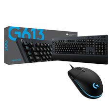 로지텍 G PRO 유선 게이밍 마우스 + G613 무선 기계식 키보드, M-U0050(마우스),Y-R0062(키보드), 1세트