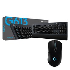 로지텍 LIGHTSPEED 유무선 게이밍 마우스 + LIGHTSPEED 무선 기계식 키보드 세트, 일반형, G703(마우스), G613(키보드), 혼합색상