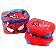 LILFANT 蜘蛛人不鏽鋼雙層便當盒+便當袋, 蜘蛛人款, 1組