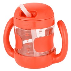 OXO 嬰兒手柄吸管杯 200ml, 橘色, 1入