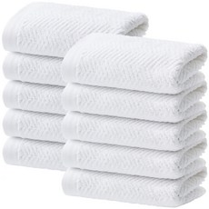 SOFT TOUCH 人字紋飯店毛巾 200g 40支精梳棉, 現代白, 10個
