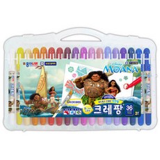 종이나라 디즈니 모아나 크레팡 색연필 가는심, 36색