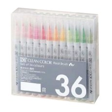 ZIG CLENA COLOR 리얼 브러쉬펜 36색 세트, RB-6000AT, 1세트