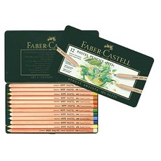 FABER-CASTELL 輝柏 PITT 鉛筆粉彩套組 鐵盒 112122, 12色, 1個