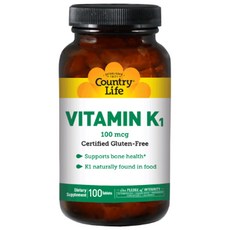 컨트리라이프 비타민 K1 100mcg 타블렛, 100개입, 1개, 100정