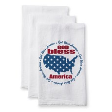Sullivans 플라어 색 타월 갓 블레스 아메리카 키친크로스, White, 1개
