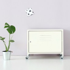 마켓비 캐비넷 이동형 1칸 수납장 600400, 화이트