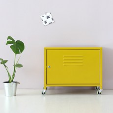 마켓비 캐비넷 이동형 1칸 수납장 600400, 머스타드