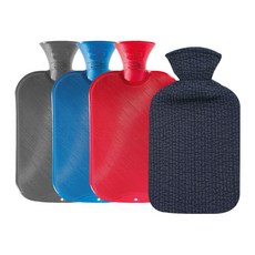 fashy 熱水袋 2L 隨機出貨+防燙棉布套 藍色, 1套