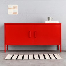 마켓비 MKB 캐비넷 가로양문 TV스탠드 1150590, 레드