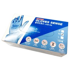 GLOVES SENSE 丁腈手套 M, 藍色, 中(M), 1個