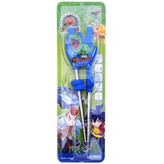 DINO MECARD 不鏽鋼恐龍印花學習筷, 藍色, 1組