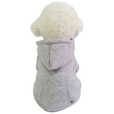 April 16 休閒按扣狗狗連帽T恤, 灰色