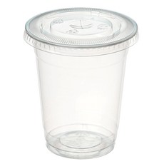咖啡村 PET透明杯 92口徑 + 平蓋, 410ml, 1套
