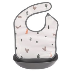 nordico 嬰兒可分離式防水吃飯圍兜, 森林朋友款, 1個, 1個