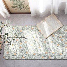 데코뷰 오렌지가든 양면쿠션 주방매트, 앞(오렌지 + 그린 + 그레이) + 뒤(백아이보리 + 그레이), 1개