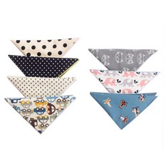 드레스하우스 유아동용 감성 패턴 양면 스카프빕 데일리 5p