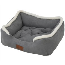 REDPUPPY 頂級法式保暖方形寵物坐墊, 粉彩灰, 1個