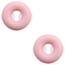 더자카 도넛 벽흡착 양치용품 정리, 핑크, 2개입