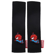 마블 성인 히어로 안전벨트 커버, 스파이더맨 블랙, 2개