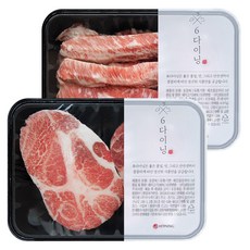 우수푸드원 6다이닝 냉동 이베리코 돼지고기 목살 300 g + 갈비살 300 g (냉동), 1세트
