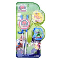 LILFANT Dino Mecard 不鏽鋼學習筷+可替換配件 2入, 藍色, 1組