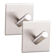 黏貼式不鏽鋼斜鉤, 單色, 2件