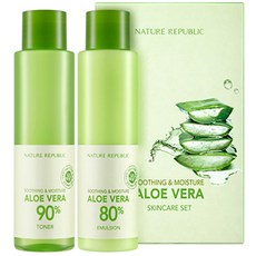 네이처리퍼블릭 수딩 앤 모이스처 알로에 베라 기초 2종 세트, 1세트