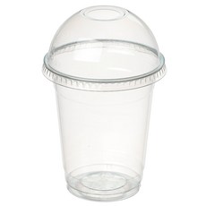 咖啡村 透明PET冰杯+圓頂蓋, 410ml, 100個, 1套
