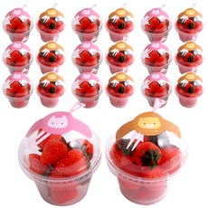 다용도 디저트컵 9oz 9.2 x 6.5 cm + 스티커 + 포크 세트, 20개, 1세트